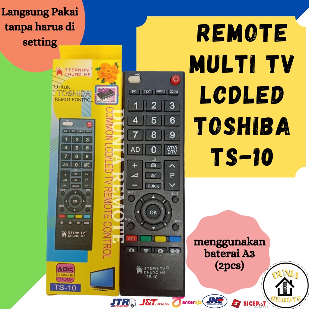 Remot Remote TV TOSHIBA Multi LED Regza TS-10 LCD LED tanpa setting