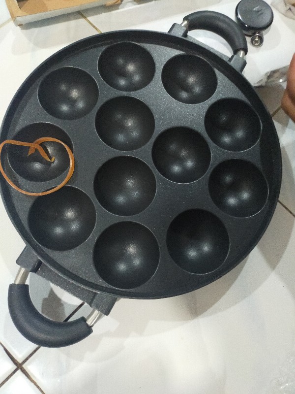 Cetakan Takoyaki Jumbo 12 Lubang + Tutup Kaca