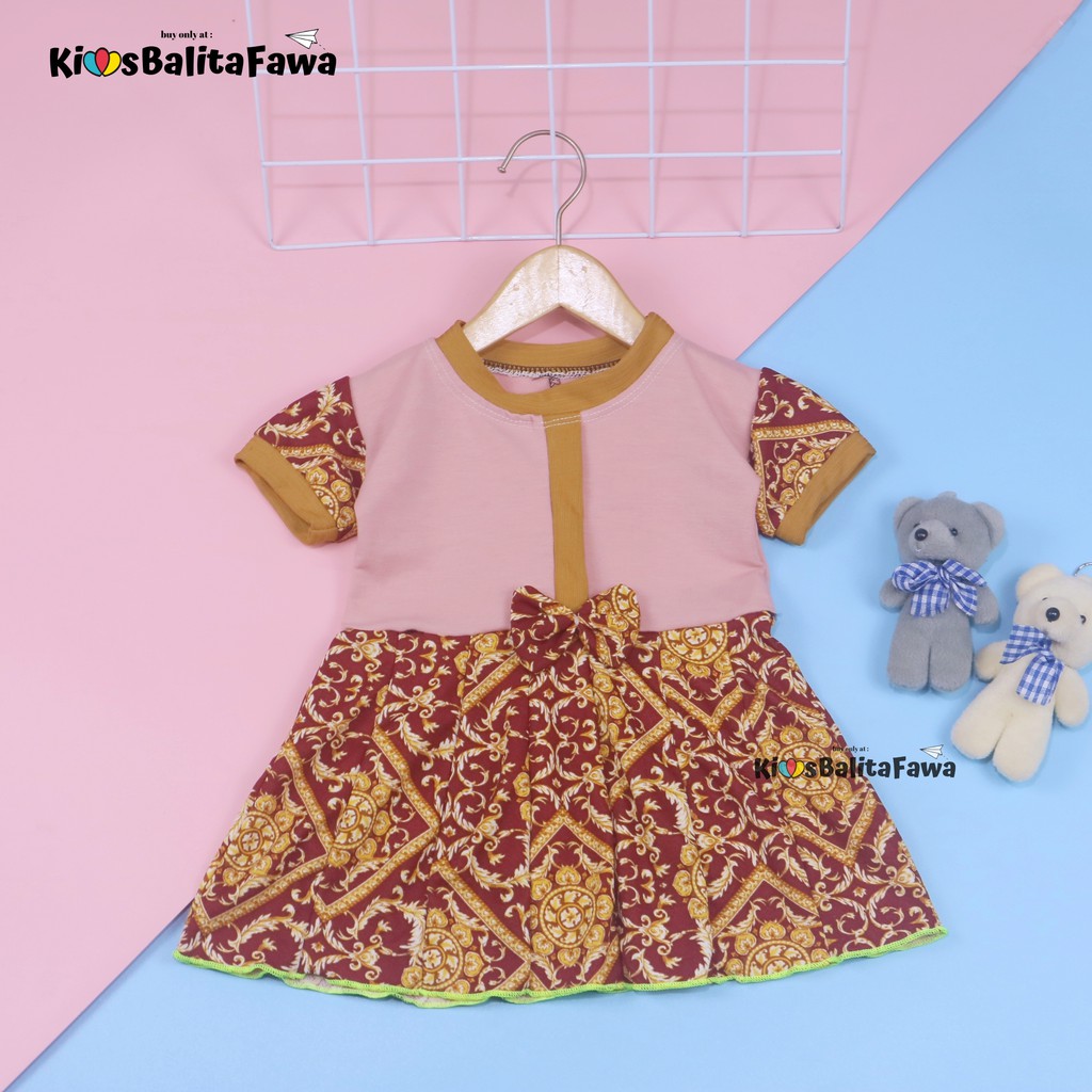 (0-6 Bulan) Dress Pita Baby New Born / Baju Anak Perempuan Lengan Gaun Motif Import Murah Pakaian