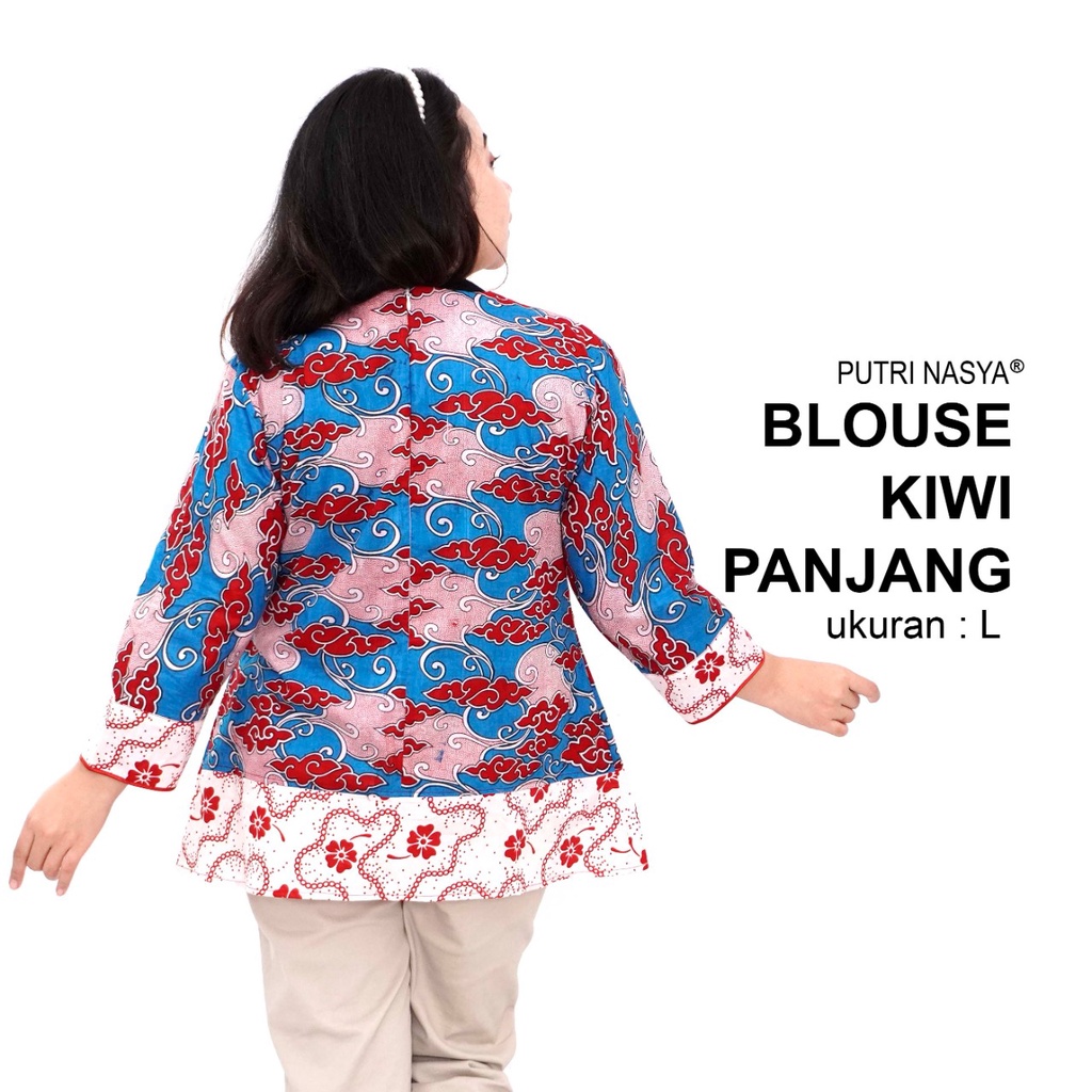 Atasan Batik Big Size Wanita Blouse Batik Jumbo Lengkap M-L-XL-2L-3L-4L-5L-6L-7L Model Blus Jumbo Seragam Batik / Atasan Batik Seragam Kerja Kantor / Pakaian Batik Kekinian LD 140