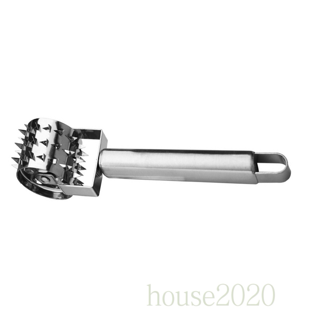 [HOUSE2020]Meat Tenderizer Roller Stainless Steel Rolling Hammer Needle Seasoning Stick for Steak Chicken Pork Beef