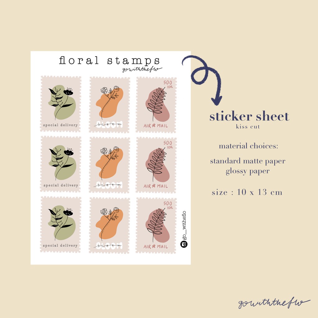 

Floral Stamps Sticker Sheet