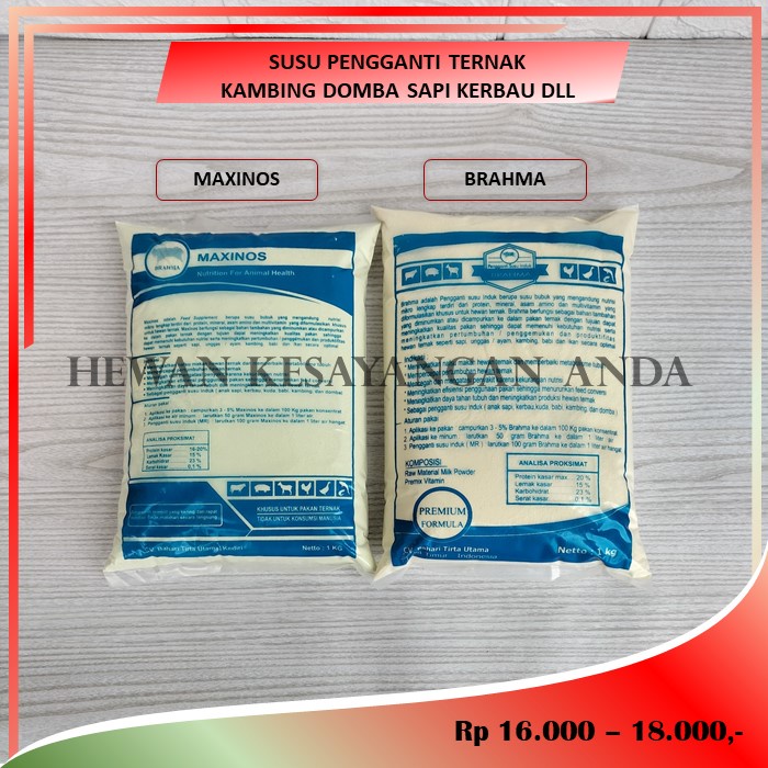 Maxinos dan Brahma  - Susu Pengganti Hewan Ternak Sapi Kambing Domba Cempe Pedet dll
