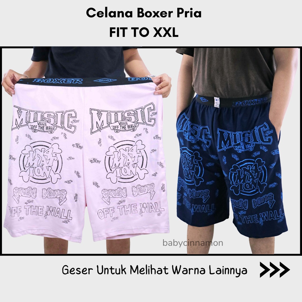 Celana Boxer Uk Dewasa / Pants Santai Kolor Motif Pendek Model Street Adem Pria Harian Outfit Laki