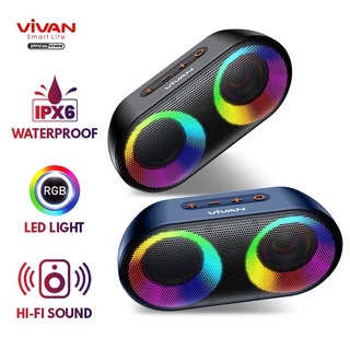 SPEAKER BLUETOOTH VIVAN VS16 WATERPROOF IPX6 RGB LIGHT BLUETOOTH 5.0 SLOT MICRO SD