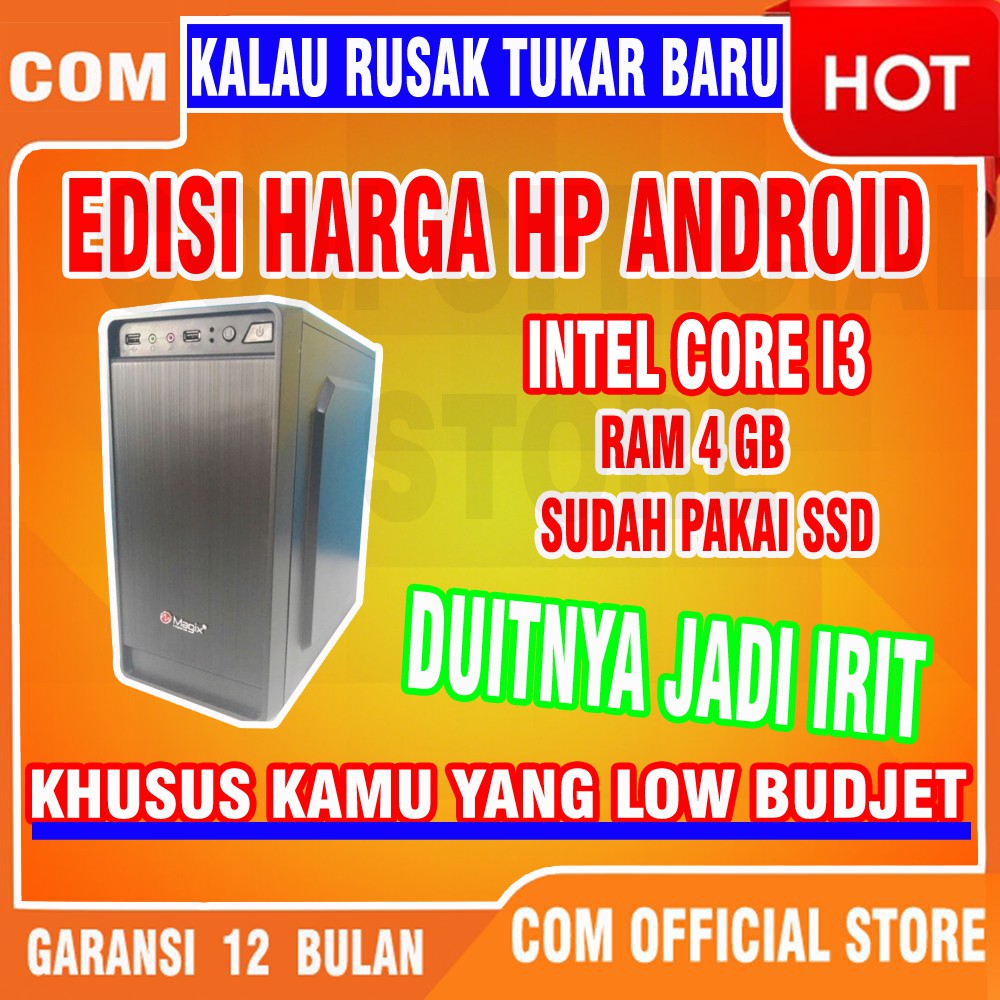 Bergaransi (GGP) komputer lengkap cpu pc computer CORE I3 rakitan kantor murah 4GB CANGGIH DAN CEPAT