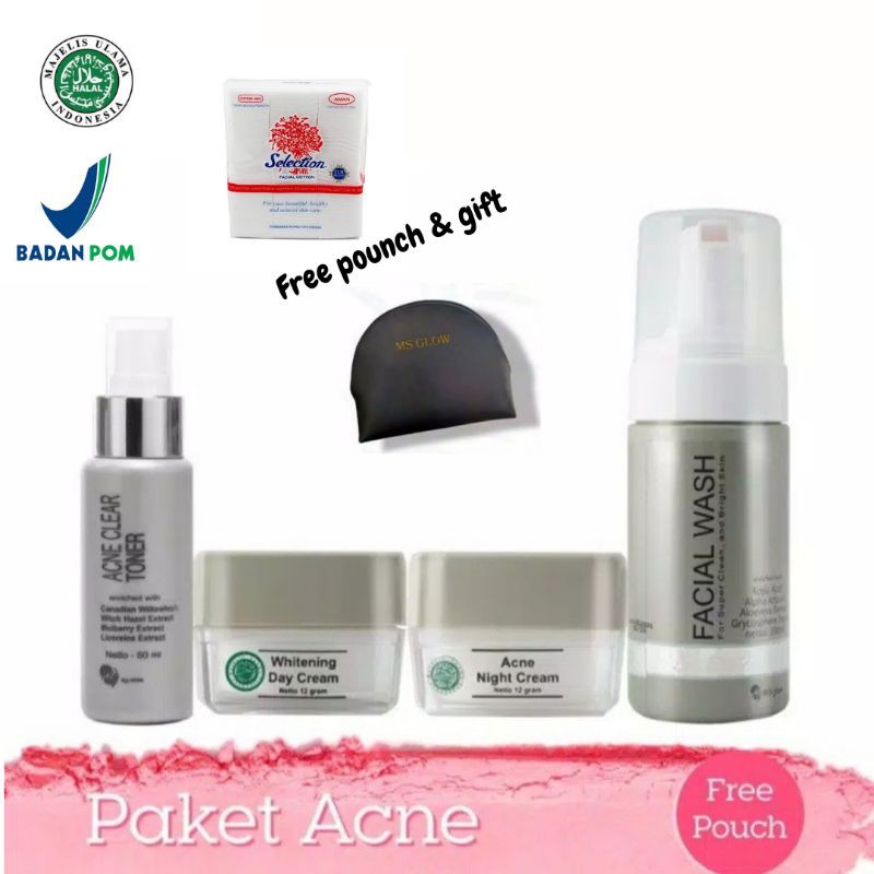 MS GLOW PAKET WAJAH ACNE ORIGINAL /MS GLOW PAKET ACNE