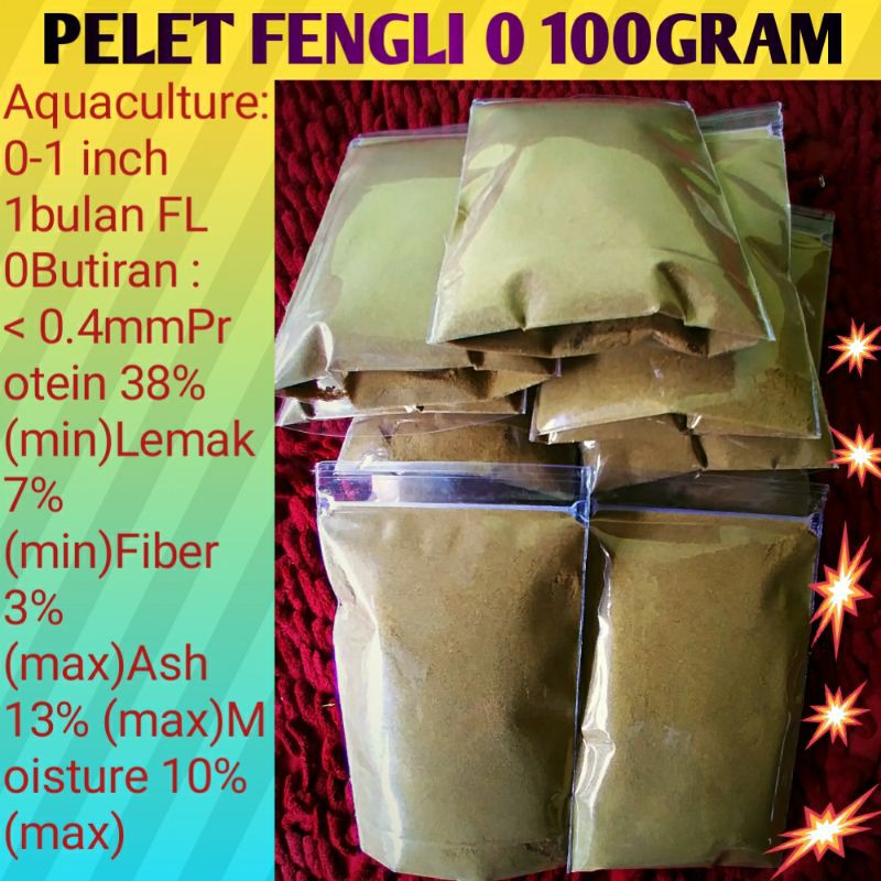 Pakan Ikan Burayak Cupang Guppy Pelet Fengli 0
