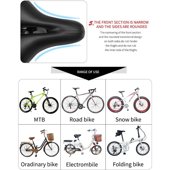 BISA COD WEST BIKING Sadel Sepeda Bike Saddle Leather Model Spring - Black