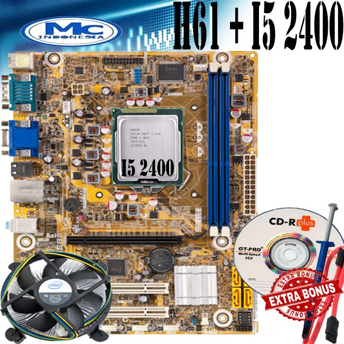 Motherboard 1155 H61+ Processor Intel i5 2400