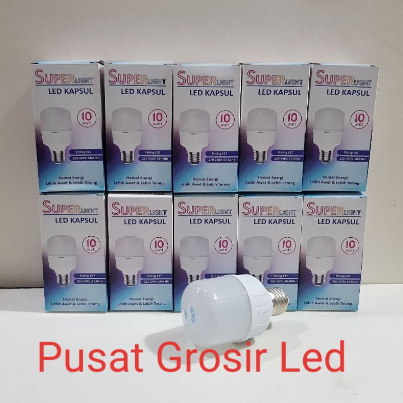 Lampu Led Kapsul 10 watt Superlight Cahaya Putih