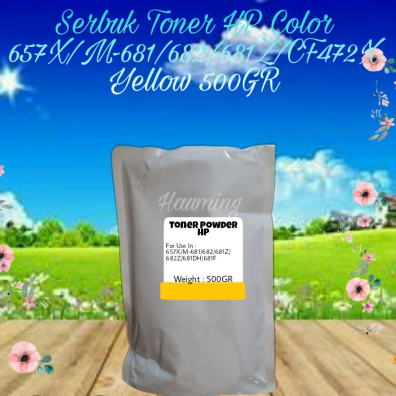 Serbuk Toner Powder HP 657X 657A M681 M682 M681Z M682Z M681DH M681F CF472X CF472A Yellow 500gr