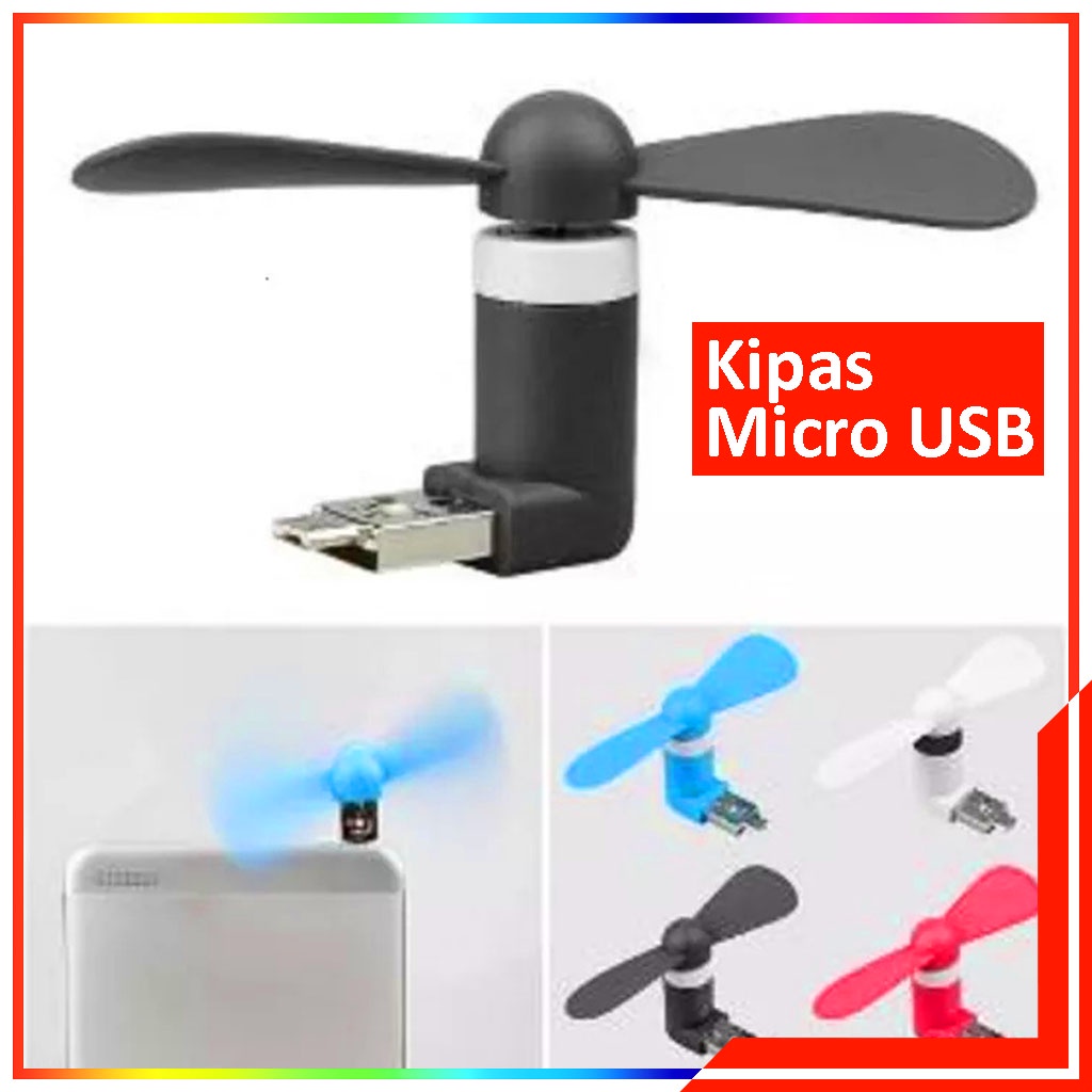 Kipas Angin Mini Handphone Portable / Mini Fan Micro USB Android