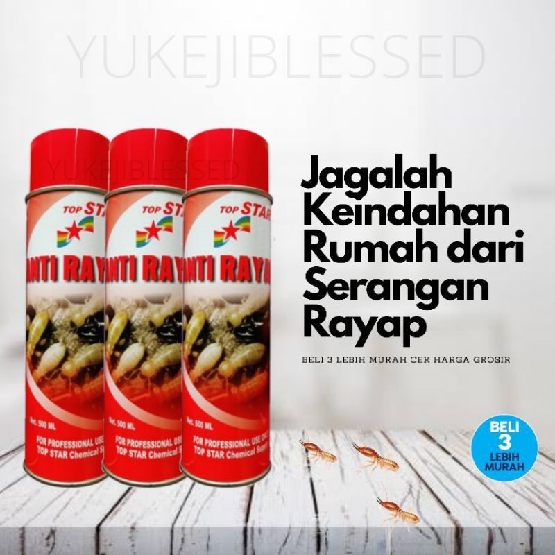 DD6 Spray ANTI RAYAP Obat Rayap u/ bahan kayu tahan lama | Racun Hama Serangan Rayap | TOP STAR 500ml