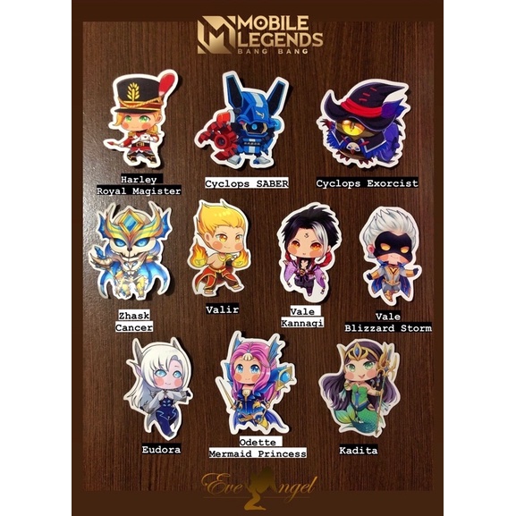 Sticker Mobile Legends MAGE BATCH 2 | Harley Cyclops Zhask Valir Vale Eudora Odette Kadita