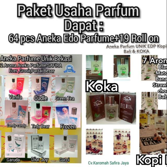 Paket Usaha ANEKA parfume UNIK