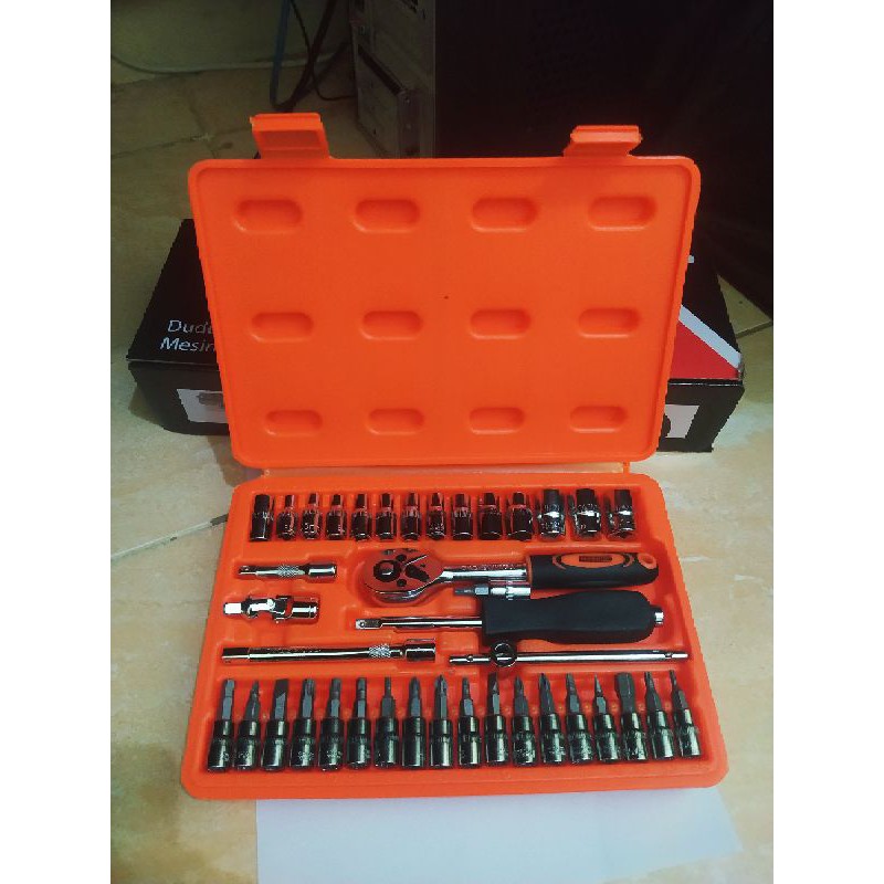 KENMASTER Kunci Sok Set 38 Pcs Professional Socket Wrench Kunci Shock / Sok Socket 38pcs Hand Socket