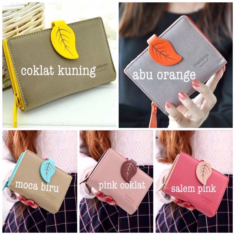 DOMPET DAUN MINI - Dompet Lipat Mini Simple elegan Murah