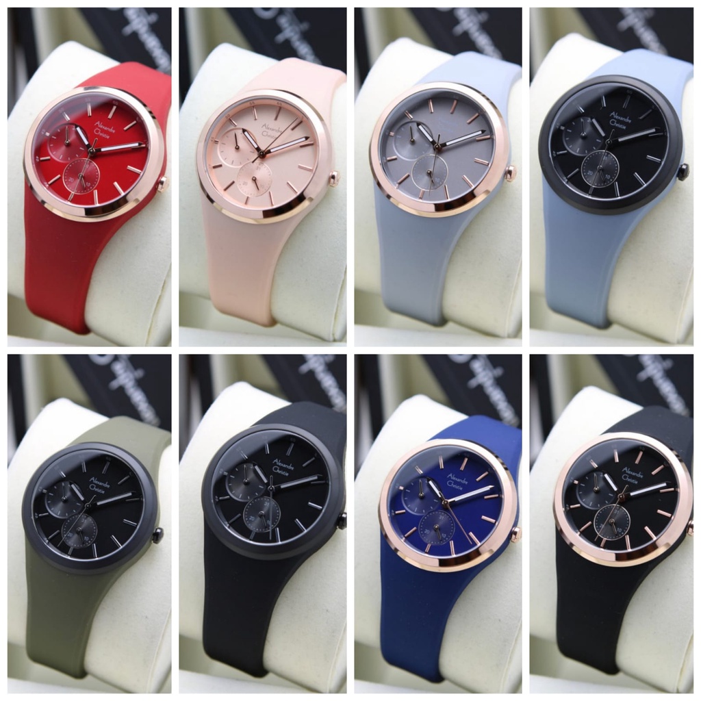 JAM TANGAN ALEXANDRE CHRISTIE 2663/AC2663/AC 2663 RUBBER ORIGINAL
