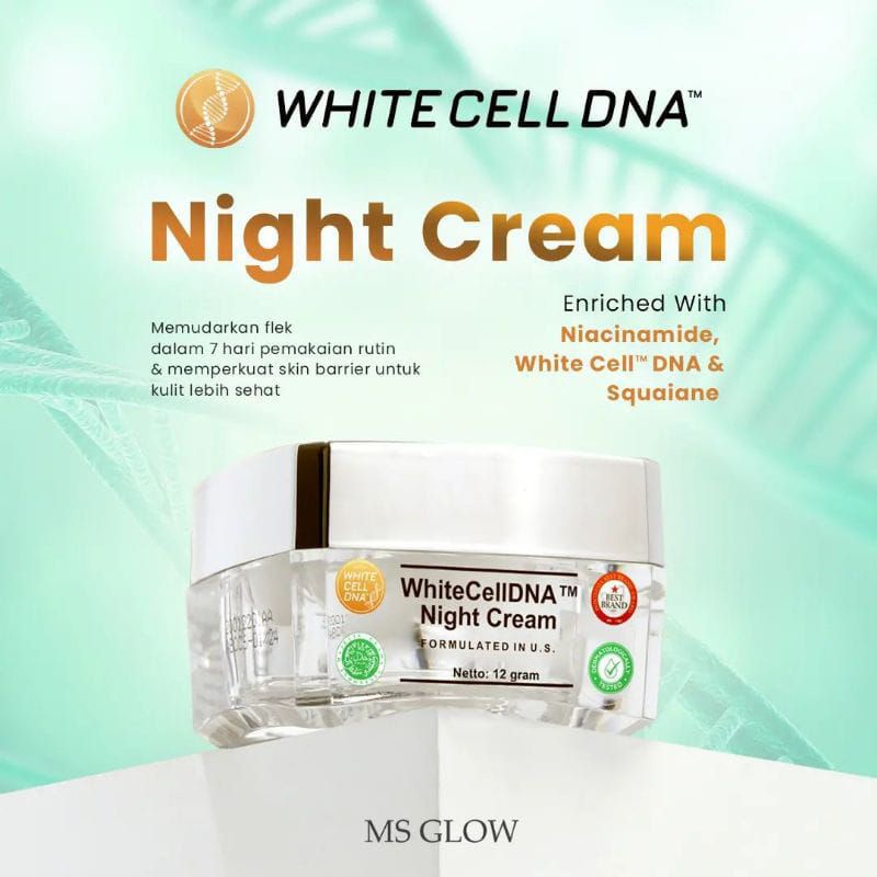 GS012| MS GLOW NIGHT CREAM WHITE CELL / WHITENING/ ACNE / ULTIMATE / LUMINOUS ( CREAM MALAM )