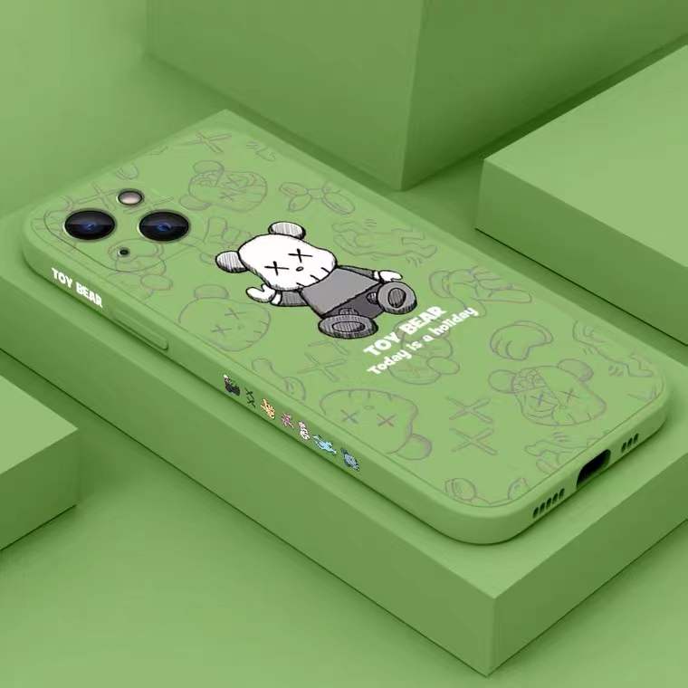 Liquid silicone violent bear case iPhone 13 12 pro max 11 pro max X/Xs max 7/8/SE2020 7plus/8plus all-inclusive soft case Casing iPhone