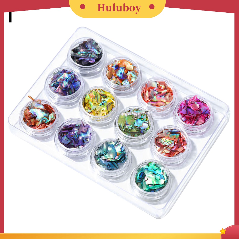 Huluboy Huluboy♡ 12pcs / Set Sequin Bentuk Kerang Untuk Dekorasi Manicure