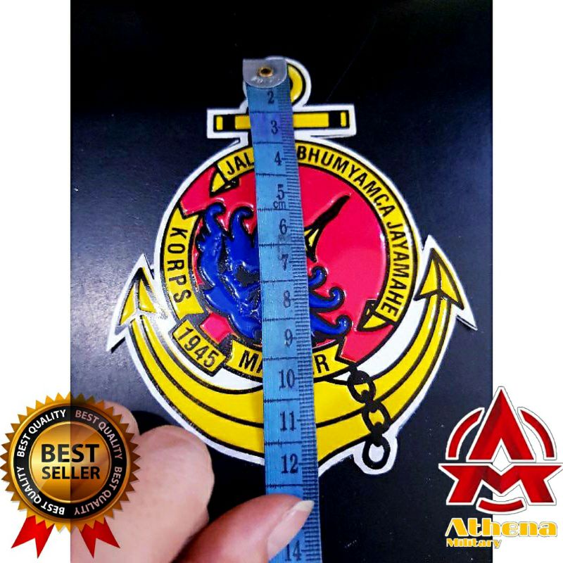 Stiker Embos besar Marinir Jangkar|Stiker Segitiga Marinir 12cm|Stiker marines