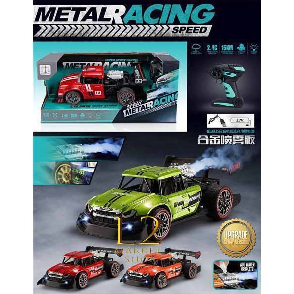 Mainan Remote Control Mobil Rc Spray Metal Racing Car 2.40ghz