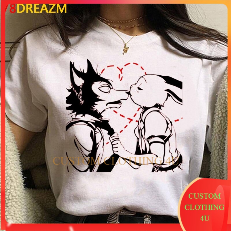 Baju Kaos Anime Beastars T Shirt Men Kawaii Cartoon Legoshi