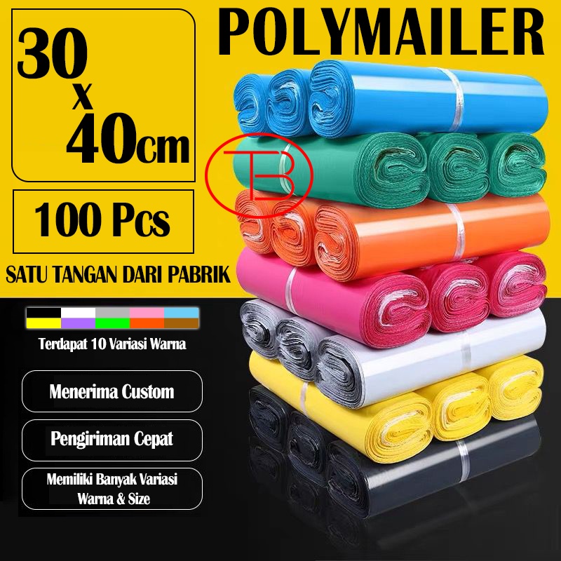 

Plastik Packing Baju / Polymailer Olshop LDPE 30X40CM Glossy Isi 100Pcs Lem Perekat Termurah Grosir