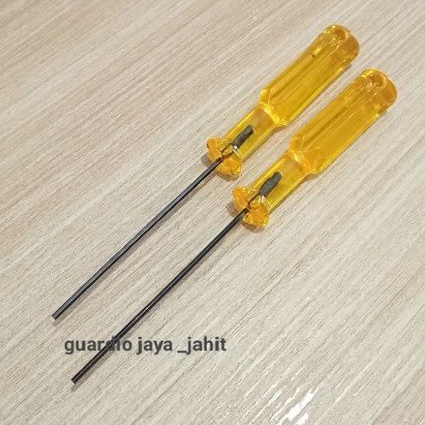 Obeng Baut Jarum Mesin Obras / Screwdriver Bulat D&amp;T Kuning 1.6mm