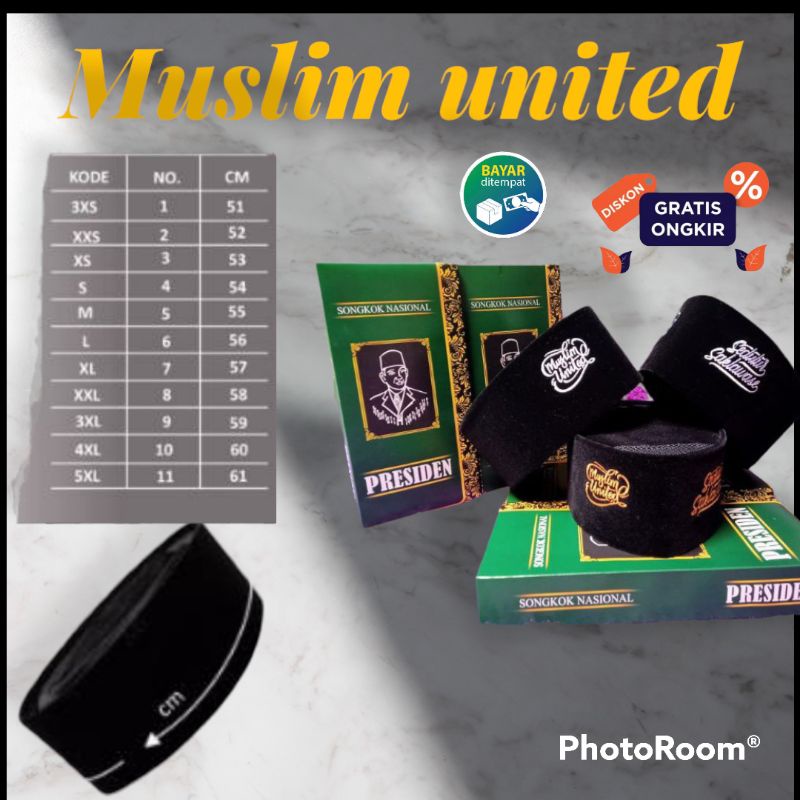 Peci UAS muslim united 100% halus premium