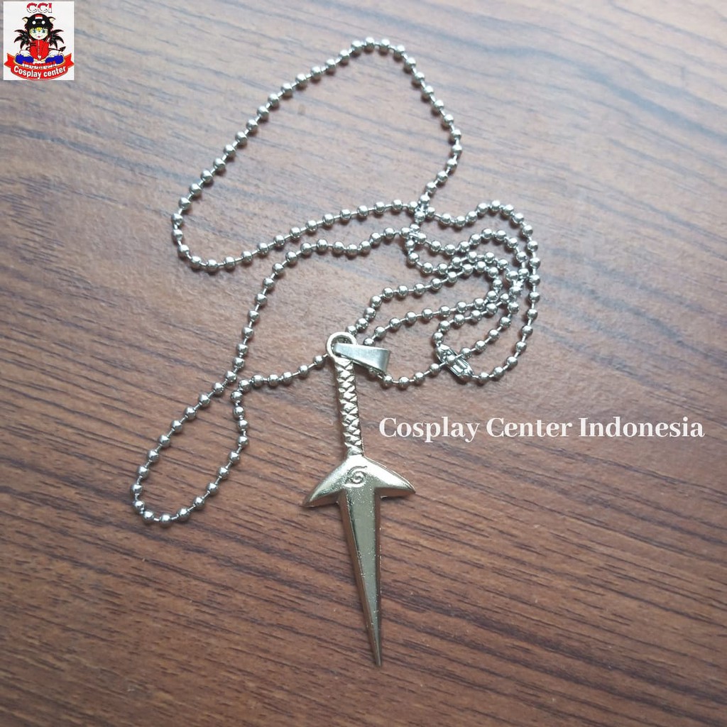 [Bisa COD] Kalung Yondaime warna Silver dan Hitam Senjata Naruto Kalung Anime Naruto