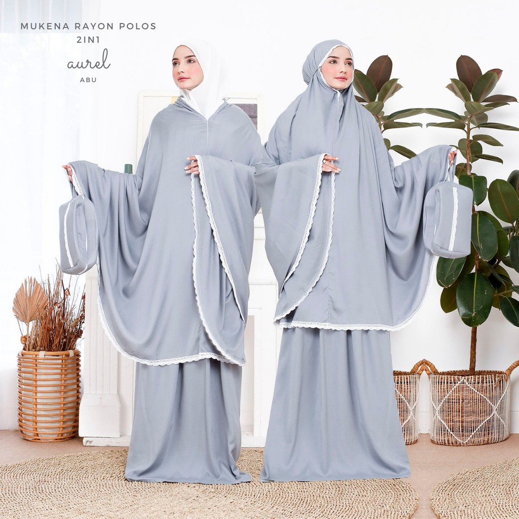 Mukena Dewasa Polos 2 in 1 Aurel