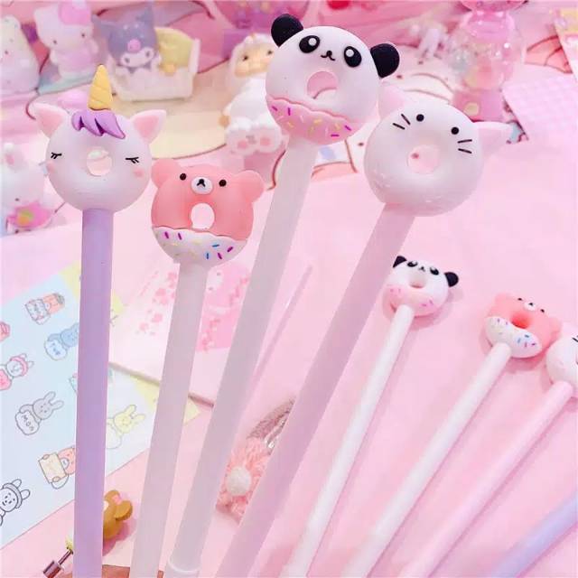 

Pulpen karakter pulpen donat panda unicorn kitty kucing meow