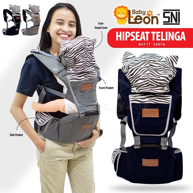 5in1 Way Hipseat + Penutup Kepala Baby BABY LEON Carrier Gendongan Duduk Bayi gendongan depan kanguru ransel perlengkapan traveling