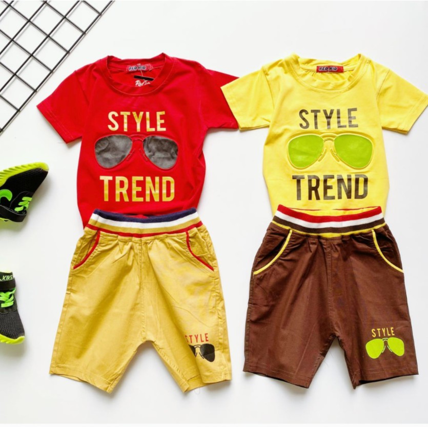 babyfit rp3 TREND  STYLE baju  setelan anak  cowok  oblong 