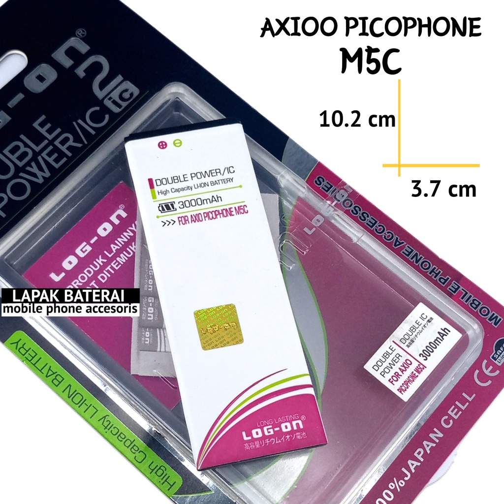 LOG - ON Baterai Axioo M5C Picophone Double IC Protection Battery Batre