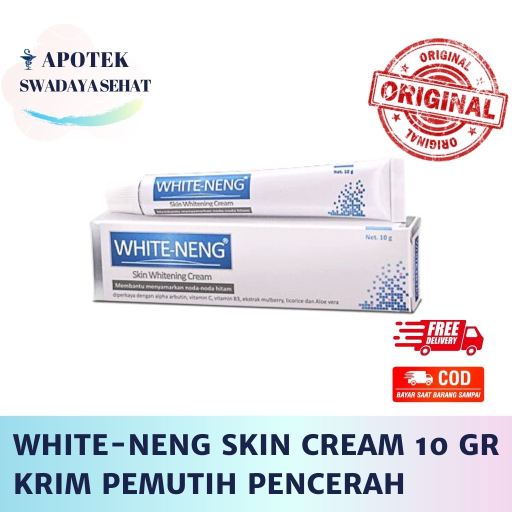 WHITE-NENG Skin Whitening Cream 10 GR - Whiteneng Krim Pemutih Samarkan Noda Hitam Pencerah Kulit Wajah White Neng