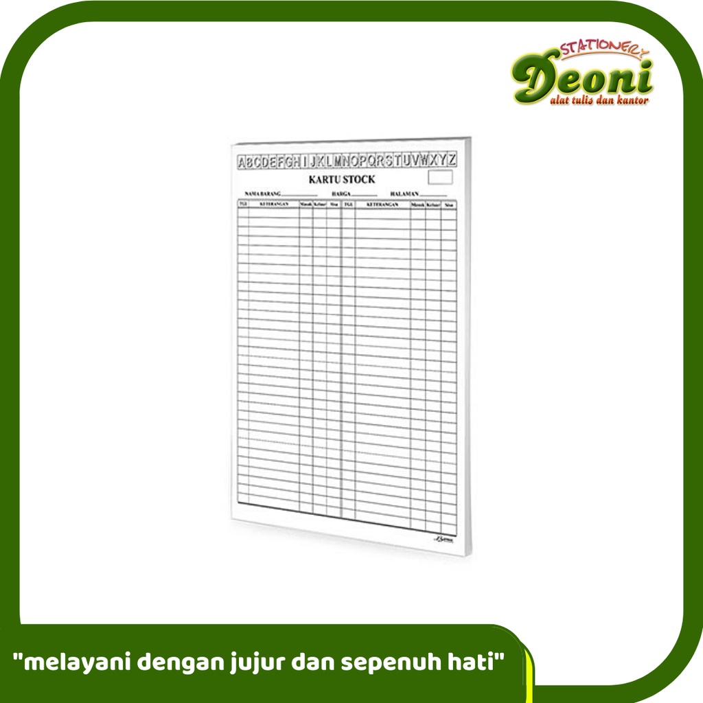 

BAMBOO Kartu Stock / Stock Card ukuran A4 (50 Lembar)
