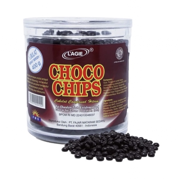 

Lagie Coklat Choco Chips Hitam 1/2 Bulat 400gr