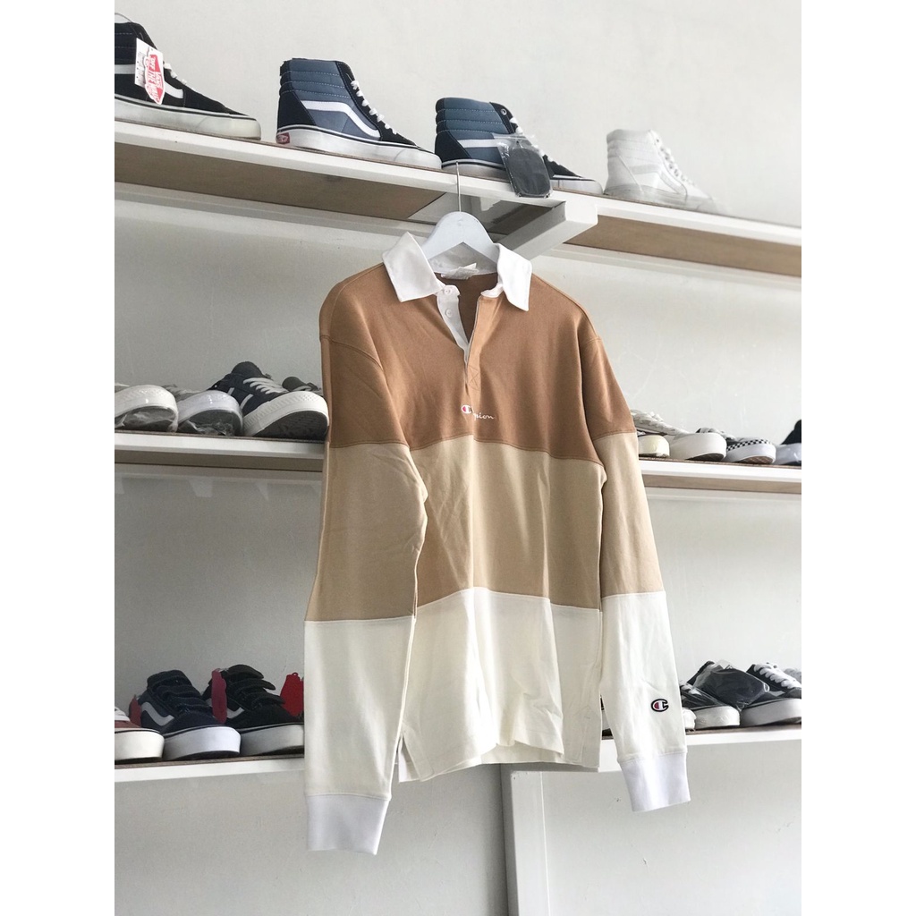 Champion x Urban Outfitters Reverse Weave Rugby Shirt Mini Embroirdery Logo / Colour : Earth Tone