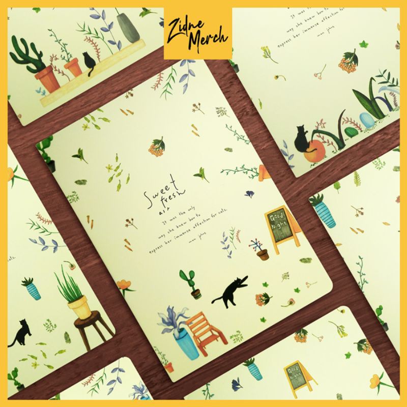 

A5 Notebook / Buku Tulis Motif Cat & Plants