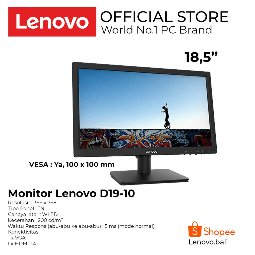 Monitor Lenovo D19-10 / Monitor 18,5 inchi / Monitor Lenovo 18.5