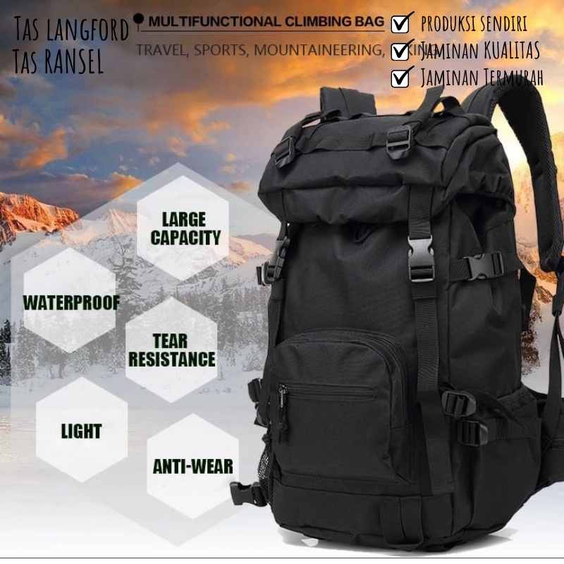 Tas Ransel Gunung Militer Army Jumbo Big Size Camping Mudik Backpack Punggung Bahu Model Import Korea Original Terbaru Murah Bagus Besar Kekinian