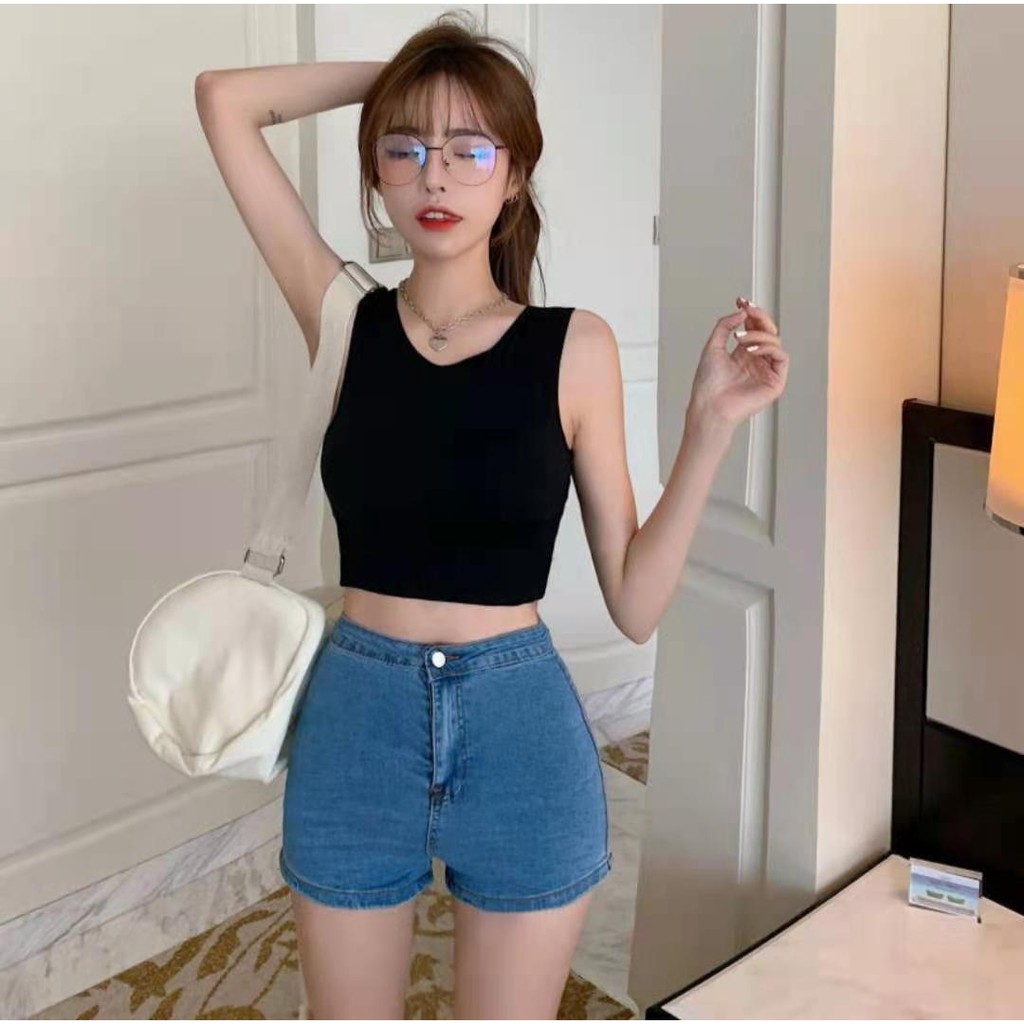 Suhao Ready Korean Crop Padded Tanktop C096 bt