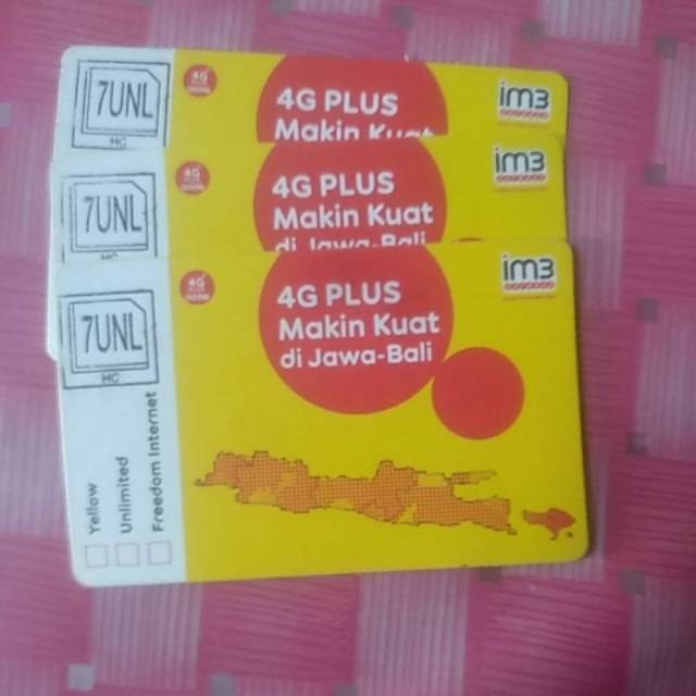 Indosat 7gb unlimited paket 3 Pcs