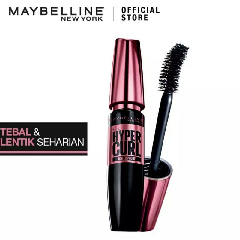 MAYBELLINE VOLUM EXPRESS HYPERCURL MASCARA WATERPROOF TAHAN 24JAM