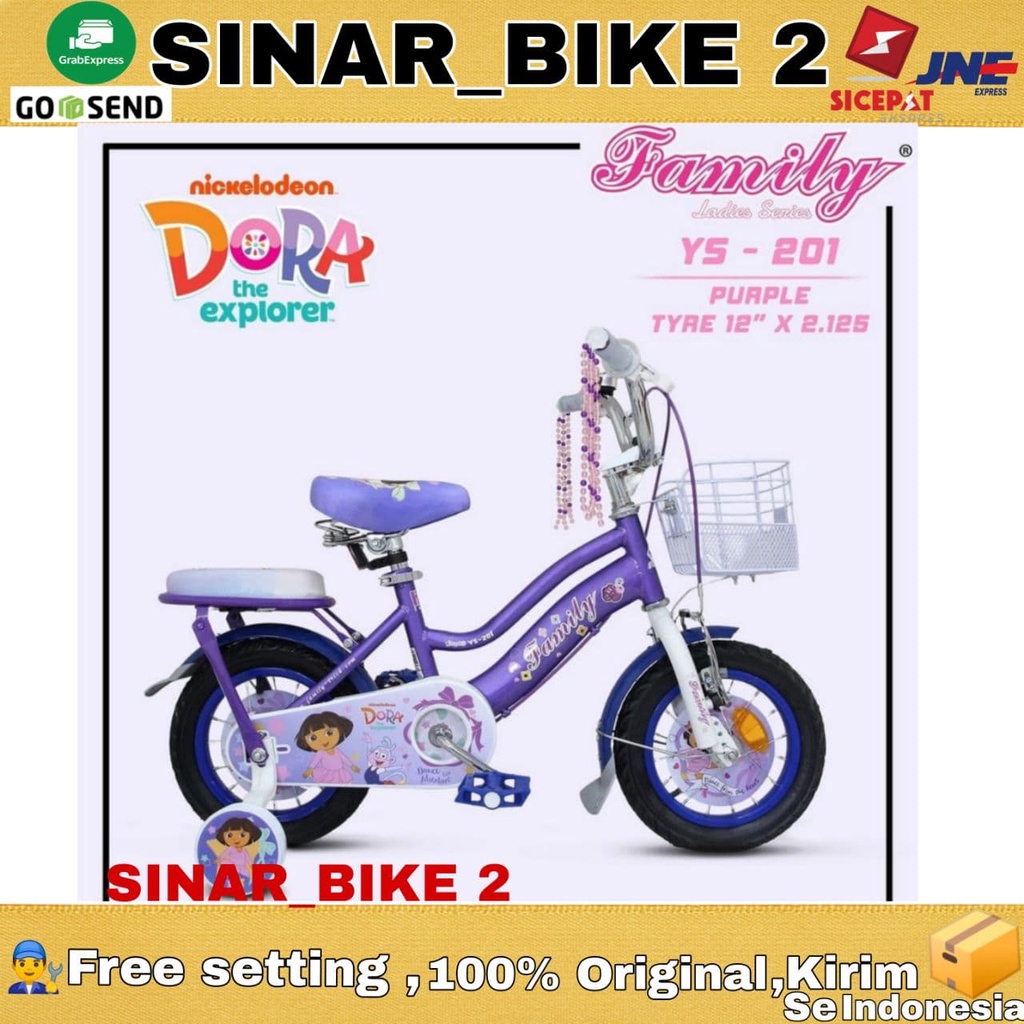 Sepeda Anak Mini FAMILY YS-201 12,16 Inch Dora The Explorer