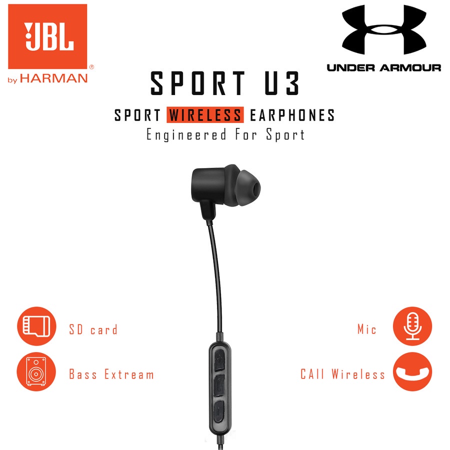 Headset Handsfree Bluetooth UnderArmour Sport U3 Wireless Earphone